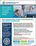 ISA Automation Project Management Certificate Program Flyer