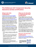 ISASecure IIoT Component Security Assurance Certification flyer cover