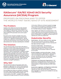 ISASecure® ISA/IEC 62443 IACS Security Assurance (IACSSA) Program flyer cover